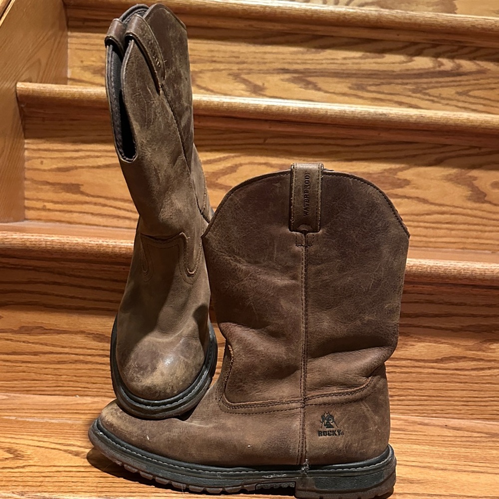 Rocky Dark Brown Kids Western Boots